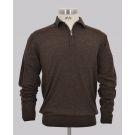 Brown Polo Collar Zip Knit