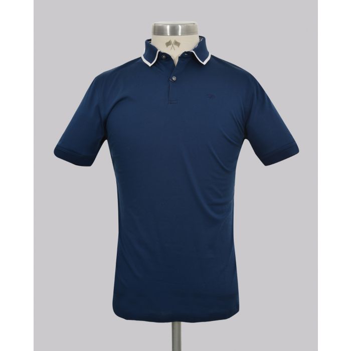 Navy Design Collar Slim Fit Golfer
